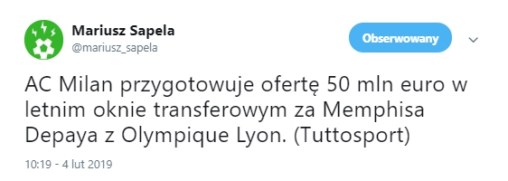 AC Milan przygotowuje ofertę za Depaya